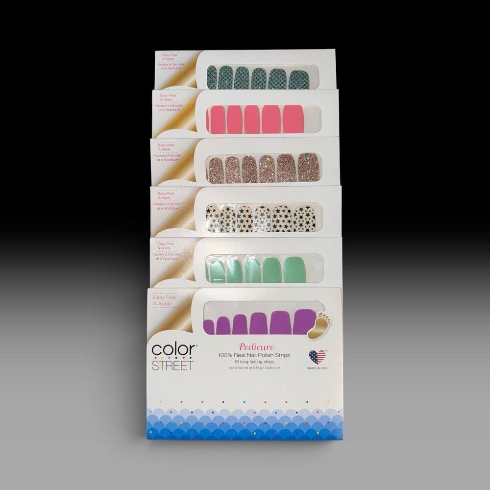 Color Street 100% Nail Polish Random 6 Packs Glitter Solid Design